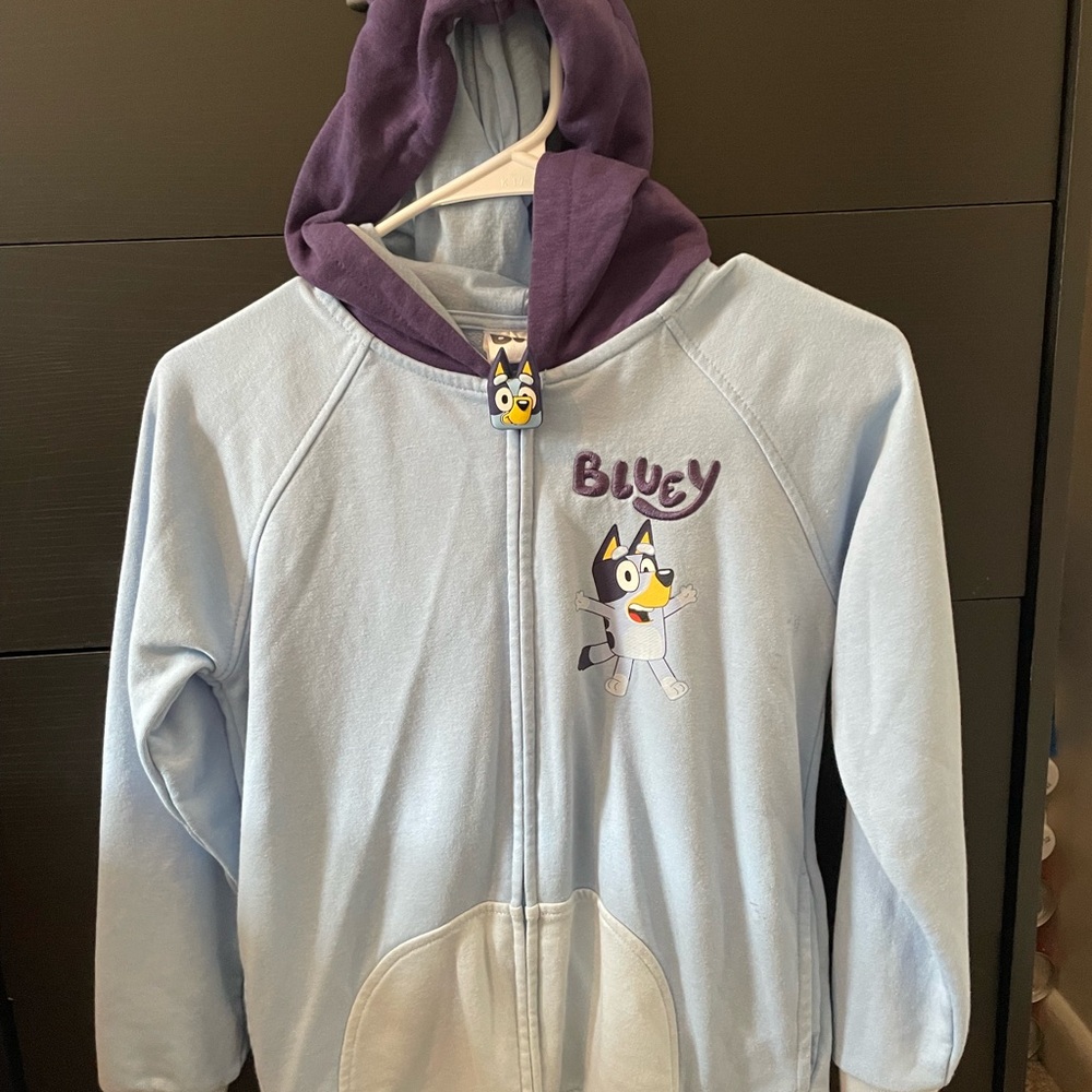 Kids Hoodie - Light Blue and Navy